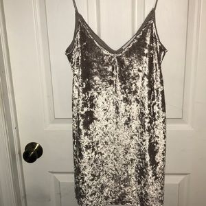 Purple/grey velvet cami mini dress
